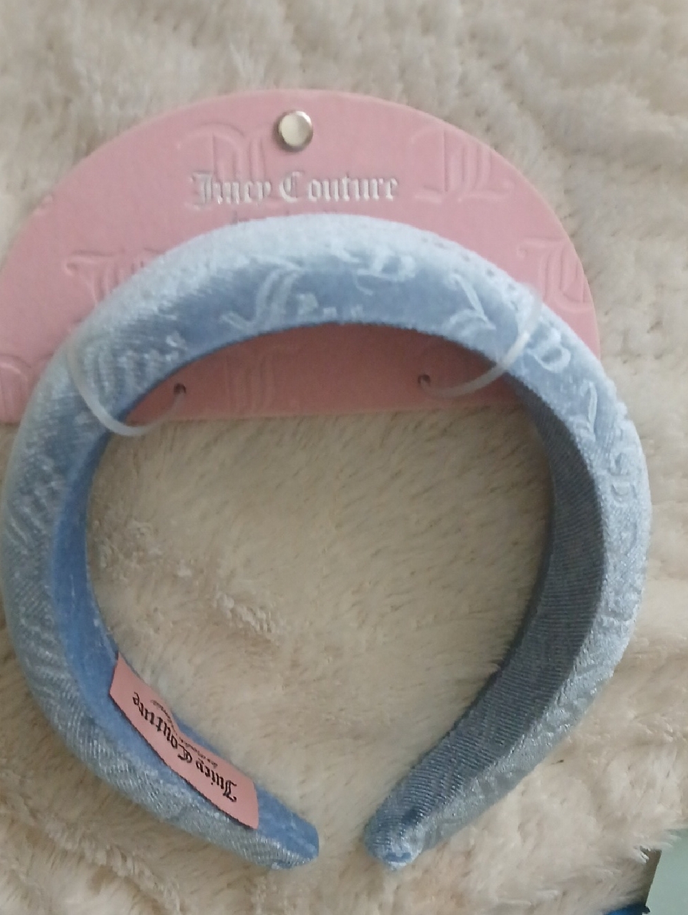 Juicy Couture Blue Jean Velvet Embossed Headband